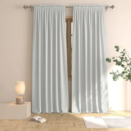 Vista 27 de UPOPO Cortinas beige de 45 pulgadas de largo para oscurecer la habitación, paneles de cortina para ventana, bolsillo para cortinero, cortinas