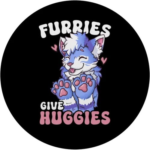 Vista 3 de Furries Give Huggies I Wolf Cosplay - Disfraz de peludo PopSockets estándar PopGrip