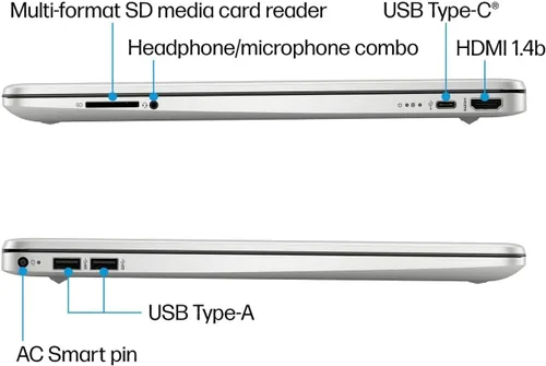Vista 6 de HP Laptop de 15.6 pulgadas, para Stundet y Business, ultra delgada, AMD Ryzen 3 5300U (Quad Cores, Beat i5-1035G1) 12 GB de RAM, SSD de 512 GB