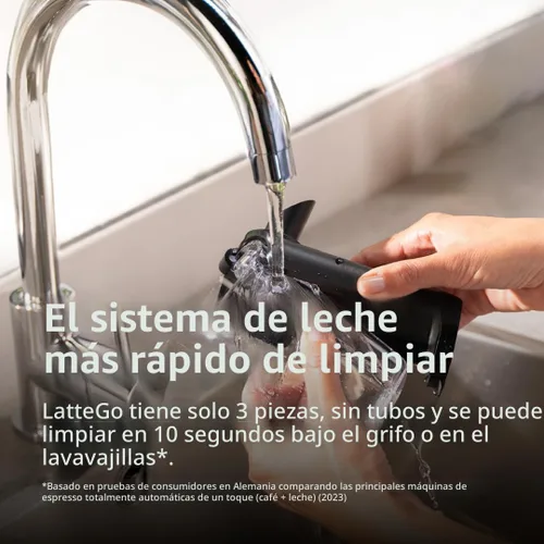 Vista 5 de Philips Máquina de café expreso totalmente automática serie 3300 con sistema de leche LatteGo y molinillo integrado, 6 preajustes de café caliente