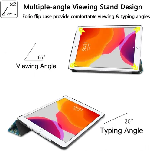Vista 6 de Funda para Apple iPad 10.2 de 9ª/8ª/7ª generación (2021/2020/2019) con función de encendido y apagado automático, ultra fina y ligera, soporte
