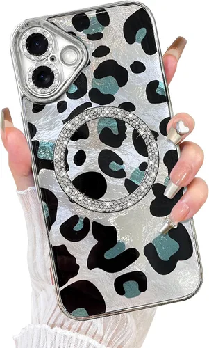 Vista 48 de Fiyart Diseñado para iPhone 16 Pro Max, Funda Compatible con MagSafe, Estampado de Guepardo, Placa de Protección de Cámara, Magnético, Brillante