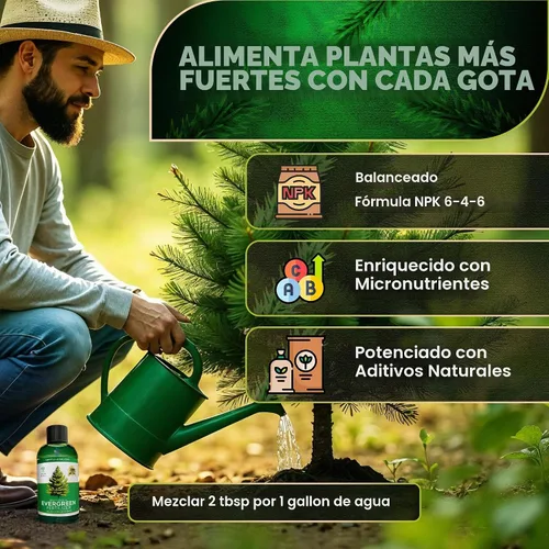 Vista 5 de Leaves & Soul Evergreen Tree Fertilizer, 6-4-6 Liquid Evergreen Food 8 oz Árbol de hoja perenne