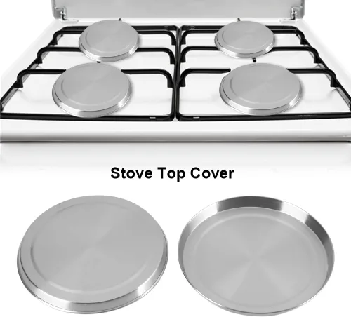 Vista 6 de Cubiertas para estufa, juego de 4 piezas, cubierta superior de estufa, de acero inoxidable, cubierta protectora de cocina, cubiertas redondas