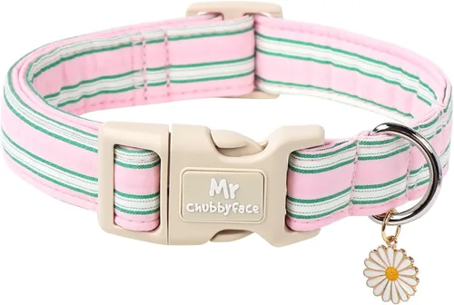 Vista 28 de MR.CHUBBYFACE· Collar de perro de San Valentín azul, lindo collar de cachorro con lazo azul, collar ajustable de algodón para mascotas con hebilla