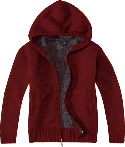 Vista 7 de Gioberti Suéter de punto con cremallera completa para niño con capucha y forro de sherpa Café mezcla