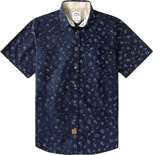 Vista 40 de Dubinik® Camisas de manga corta con botones para hombre, 100% algodón, a cuadros, camisas casuales con bolsillo