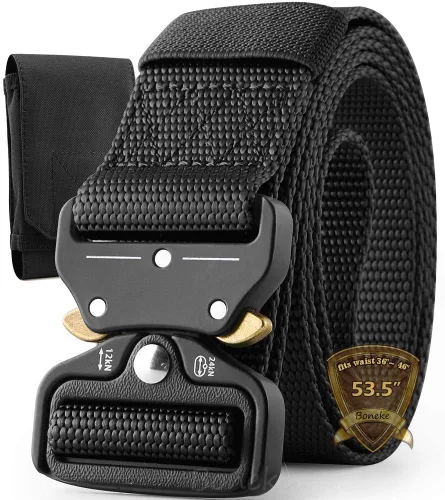 Vista 10 de Cinturón táctico, cinturón militar de nailon para hombres, con hebilla de liberación rápida resistente, cinturón de policía utilizado