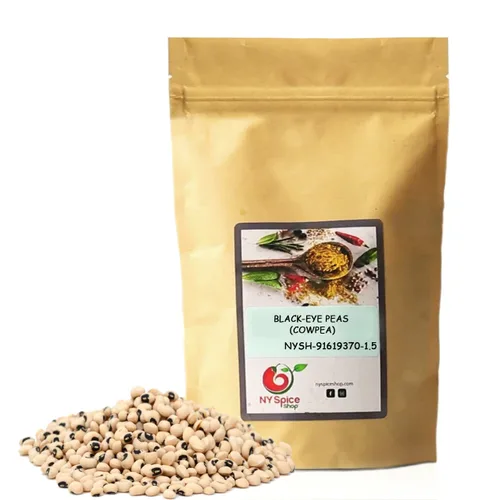 Vista 5 de NY Spice Shop Black Eye Peas (Cowpeas) - Guisantes de ojos negros enteros indios de 1.5 libras - Lobiya rica en proteínas y fibra - Frijoles de ojos