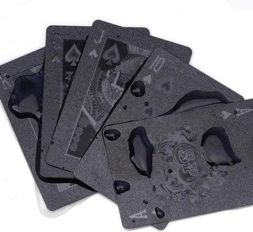 Vista 4 de Naipes de lujo 100% impermeables y flexibles, hechas de plástico, 52+2 póker