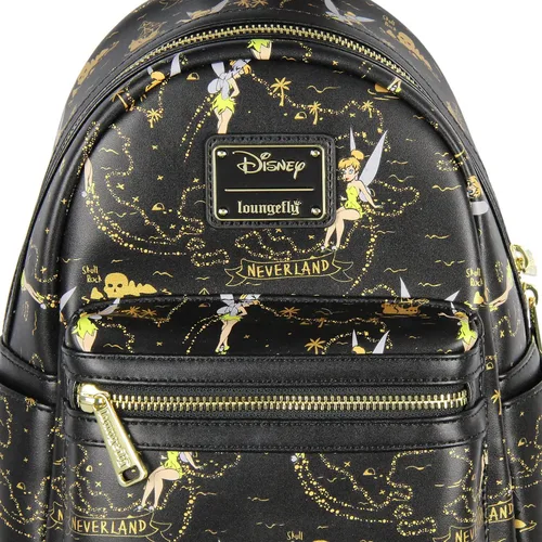 Vista 4 de Loungefly Disney Tinkerbell Neverland Treasure Map - Mini mochila con estampado Little Little Of Pixie Dust Negro