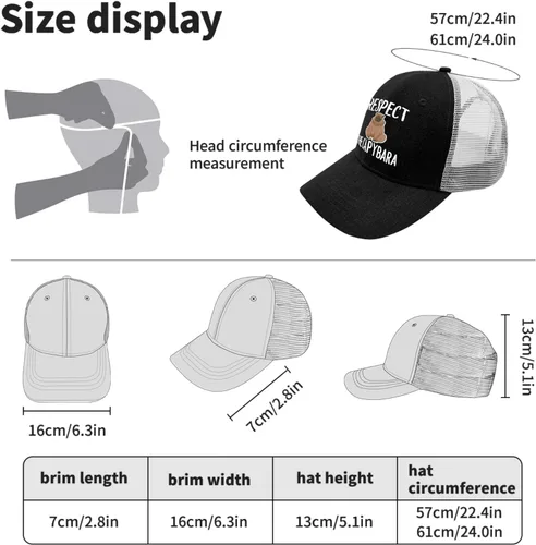 Vista 4 de devor Dad Hats ok i Pull up Respect The Capybaras Gorra de béisbol, sombreros divertidos para papá para hombres