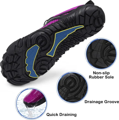 Vista 5 de Scurtain Unisex Mens Womens Athletic Hiking Water Shoes Quick Dry Barefoot Aqua Shoes Swim Shoes Beach Shoes with Drainage