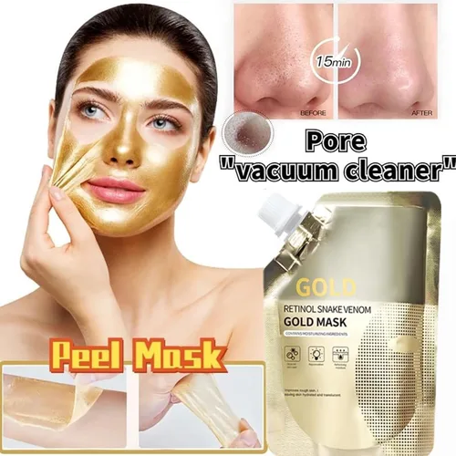 Vista 2 de Retinol Snake Venom Peptide Gold Mask Anti-envejecimiento Claro e Hidratante Mejora áspera Piel Peeling Máscara, Aprieta Hidratante Tonificación