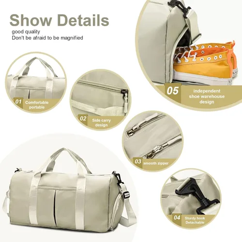 Vista 5 de ZGWJ Bolsa de viaje con relleno de hombro, impermeable, para mujeres y hombres, para natación, deportes, viajes, gimnasio, bolsa plegable