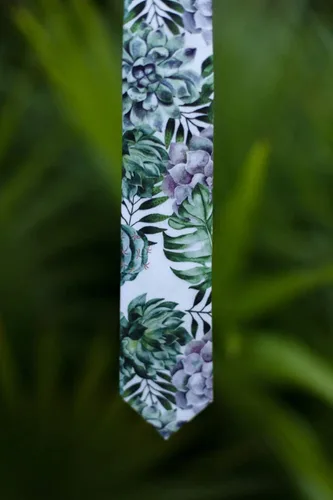 Vista 4 de DAZI - Corbata de algodón para hombre, diseño floral, ideal para bodas, novios, novios, misiones, bailes, regalos.