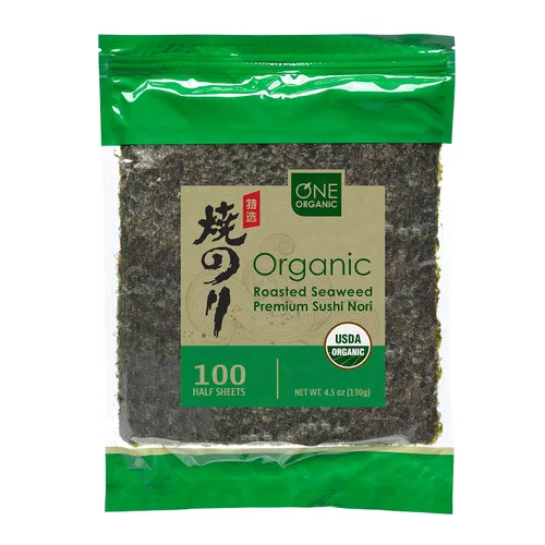 Vista 7 de ONE ORGANIC Sushi Nori Premium - Algas orgánicas tostadas (10 hojas completas)