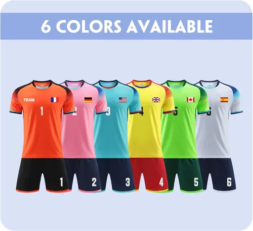 Vista 4 de Uniforme de fútbol personalizado con número de nombre, logotipo del equipo, personaliza uniformes de fútbol de fútbol para niños y adultos