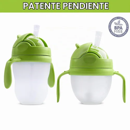 Vista 2 de Kit de conversión de vaso con popote con peso 3 en 1 para botellas de Comotomo, versátil, a prueba de fugas, solución fácil de usar para bebés