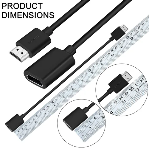 Vista 2 de SaiTech IT Paquete de 2 cables de extensión HDMI macho a hembra de 19 pines, compatible con 4K 1080P, extensor HDMI, convertidor compatible con TV