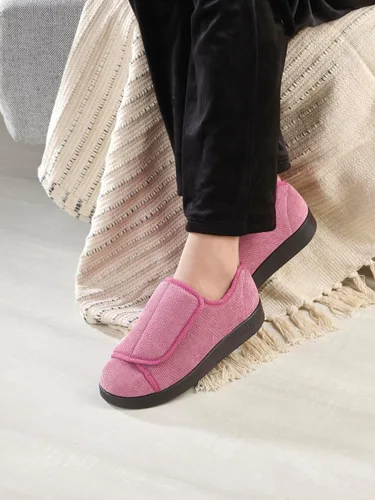 Vista 5 de Silvert's Adaptive Clothing & Footwear Womens Double-Extra Wide Easy Closure Slipper for Seniors