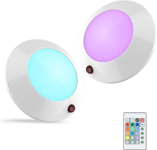 Vista 9 de BIGLIGHT Luz de techo que cambia de color, funciona con pilas, luz de ducha regulable con temporizador, luz de disco inalámbrica para interiores