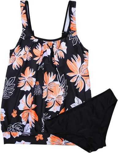 Vista 5 de BIKINX - Trajes de baño tankini de 2 piezas para mujeres, talla extragrande, con control de abdomen