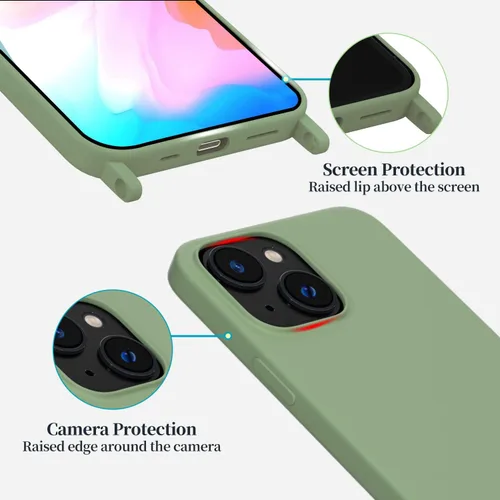 Vista 96 de Funda compatible con iPhone 8 Plus, iPhone 7 Plus/6 Plus/6S Plus con cordón, funda cruzada para iPhone con correa ajustable de silicona para iPhone