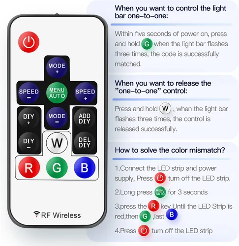 Vista 8 de Controlador inalámbrico de 14 teclas RF RGB DIY LED, control