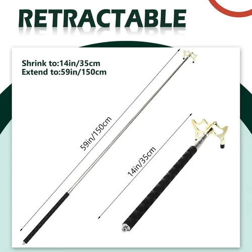 Vista 3 de Skylety Taco de billar para billar, accesorios de mesa de billar retráctil, soporte para taco de billar con cabezal de puente de latón extraíble