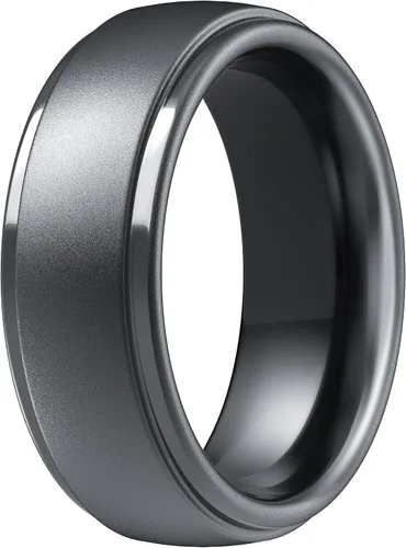 Vista 29 de ThunderFit Anillos de silicona para hombres, bandas de boda de goma con Pack A: Negro carbón