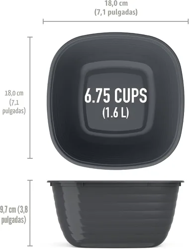 Vista 7 de Bentgo Prep - Tazones con 1 compartimento con tapas de ajuste personalizado, reutilizables, para microondas, duraderos, sin PFAS y BPA, aptos