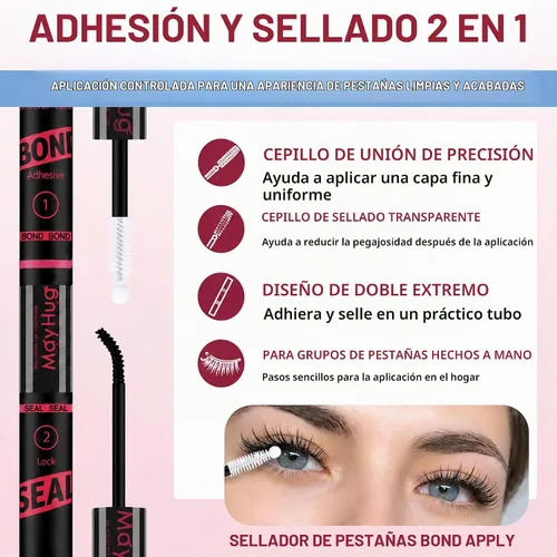 Vista 5 de Mayhug Lash Bond and Seal, pegamento impermeable 2 en 1 para pestañas