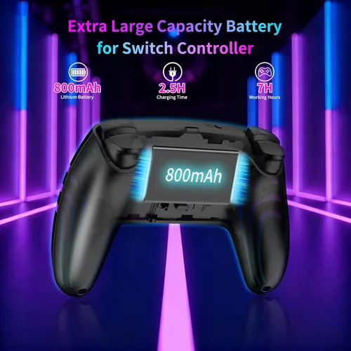 Vista 6 de VidPPluing 2 Pack Switch Controllers, RGB Switch 2 Controller for Nintendo Switch/Switch 2/Lite/OLED, Wireless Pro Controller with Motion