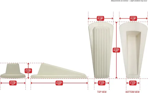 Vista 7 de Shepherd Hardware Cuña de puerta de goma resistente, blanco roto