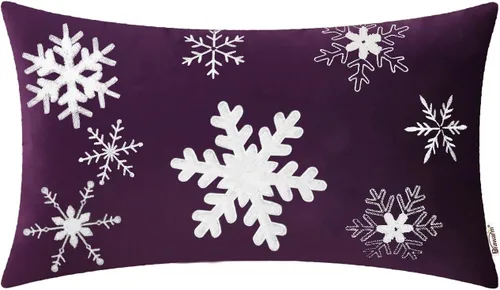Vista 35 de BRAWARM Christmas Reindeer Pillow Cover 18x18 Black Velvet Embroidered Reno negro