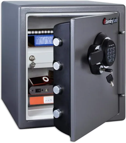 Vista 2 de SentrySafe Caja fuerte resistente al fuego e impermeable + SentrySafe Bolsa de documentos resistente al fuego y al agua