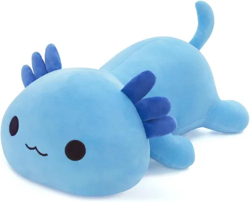 Vista 9 de SNOWOLF Almohada de Peluche de Ajolote Negro Lindo y Suave Animal de Peluche Axolotl Juguete de Peluche Kawaii Gran Regalo para Niños, 12