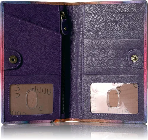 Vista 4 de Anna By Anuschka Cartera de cuero genuino pintada a mano para mujer