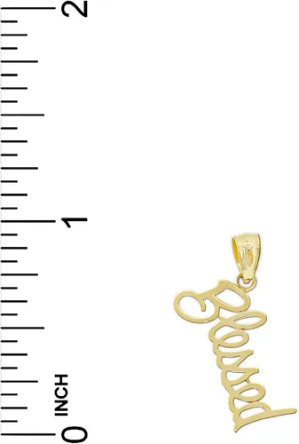 Vista 4 de Charm America - Charm Bendecido Vertical de Oro - Oro macizo de 10 quilates