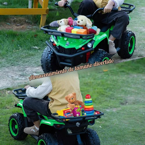 Vista 4 de TOBBI Coche eléctrico para niños de 24 V, 4 ruedas con cesta