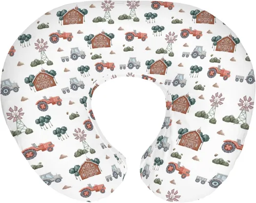 Vista 15 de Lindas fundas de almohada de lactancia de animales de granja para niños y niñas, vaca, gallo, cabra, pato, cerdo, funda de almohada de lactancia