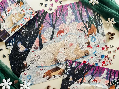 Vista 5 de Elena Essex Rompecabezas - Nevada Rompecabezas de Navidad de 1000 piezas Rompecabezas para adultos de 1000 piezas Vacaciones Snow Polar Bear
