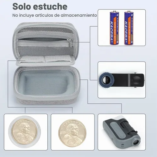 Vista 4 de Funda de viaje para microscopio de bolsillo LED Carson MicroBrite Plus 60x 5.2x3.8x2.5 pulgadas