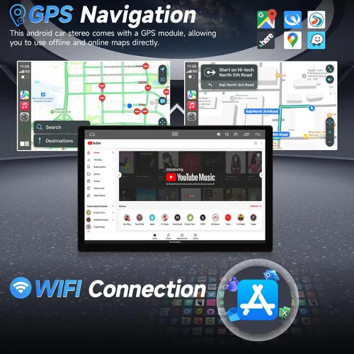Vista 4 de Naifay 8Core 4G+64G Android 13 Car Stereo para Ford F150 2009 2010 2011 2012 actualización de radio, 2K 13.1 pulgadas pantalla táctil para Ford