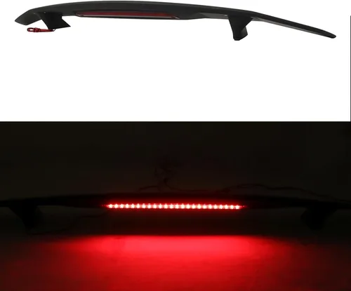 Vista 6 de Alerón universal para maletero de coche con tercera luz de freno estilo Negro mate