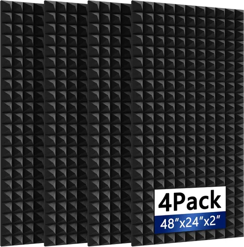 Vista 12 de 1 Paquete de Paneles de Espuma a Prueba de Sonido 48"×24"×2" Paneles de Pared Insonorizados de Recuperación Rápida Paneles de Amortiguación