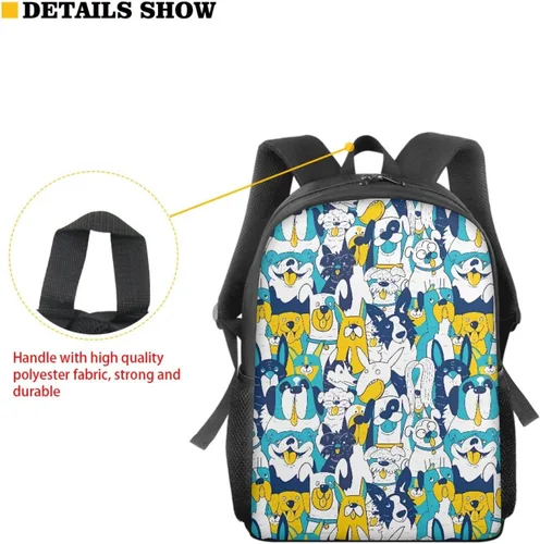 Vista 5 de DMOYALA Mochila escolar de animales lindos de 15 pulgadas para niños, mochila para computadora portátil de arte para mujeres y hombres, suministros