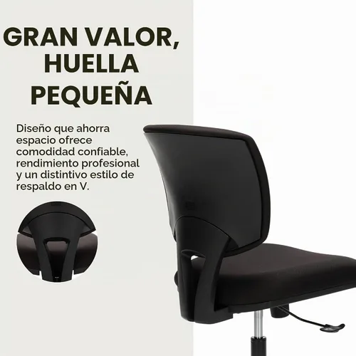 Vista 5 de HON Volt Silla ergonómica de oficina, sin brazos, silla de escritorio de Parte trasera de tela