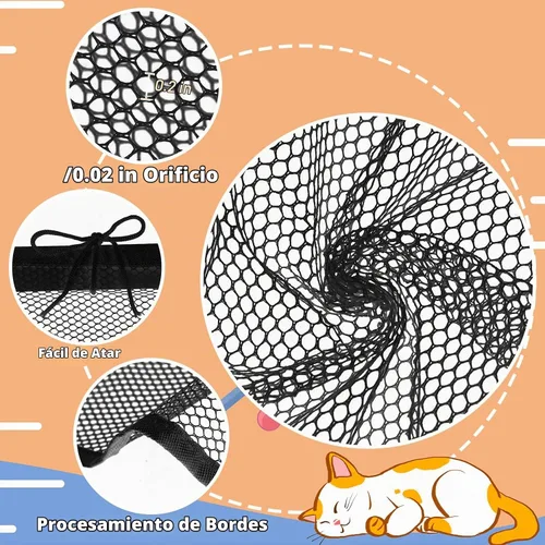 Vista 3 de Shappy - Pantalla de balcón para mascotas y gatos, 16.5 pies x 2.5 pies, 56 Negro